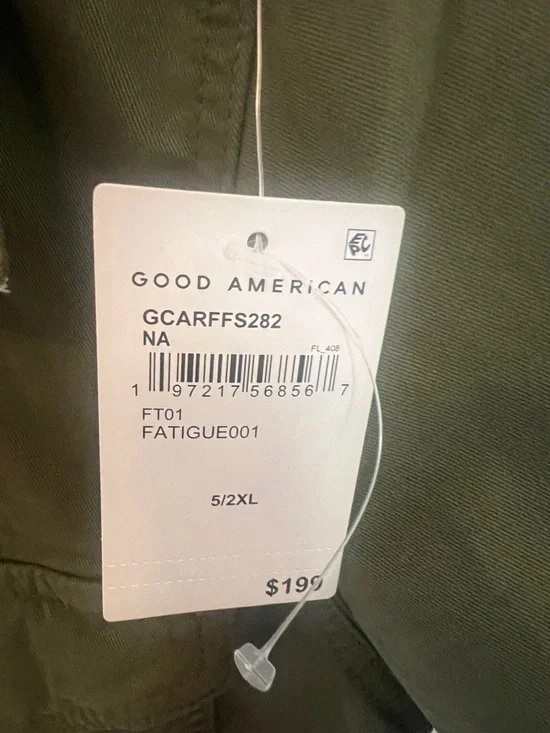 Good American Olive Green Short-Sleeve Utility Jumpsuit - Picture 3 of 12